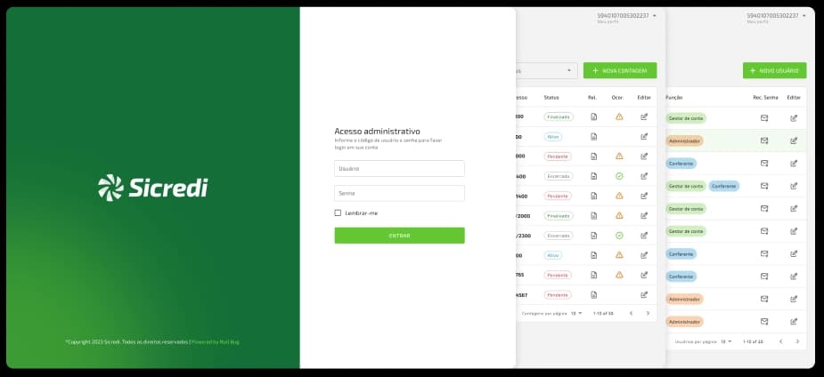 Interface of the technological solution developed for Sicredi.